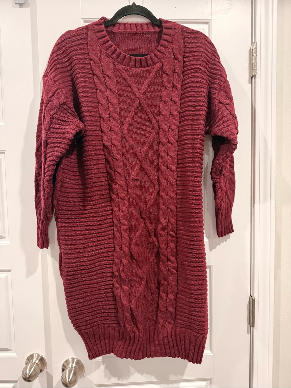 NWOT Cable-Knit Burgundy Sweater Dress
